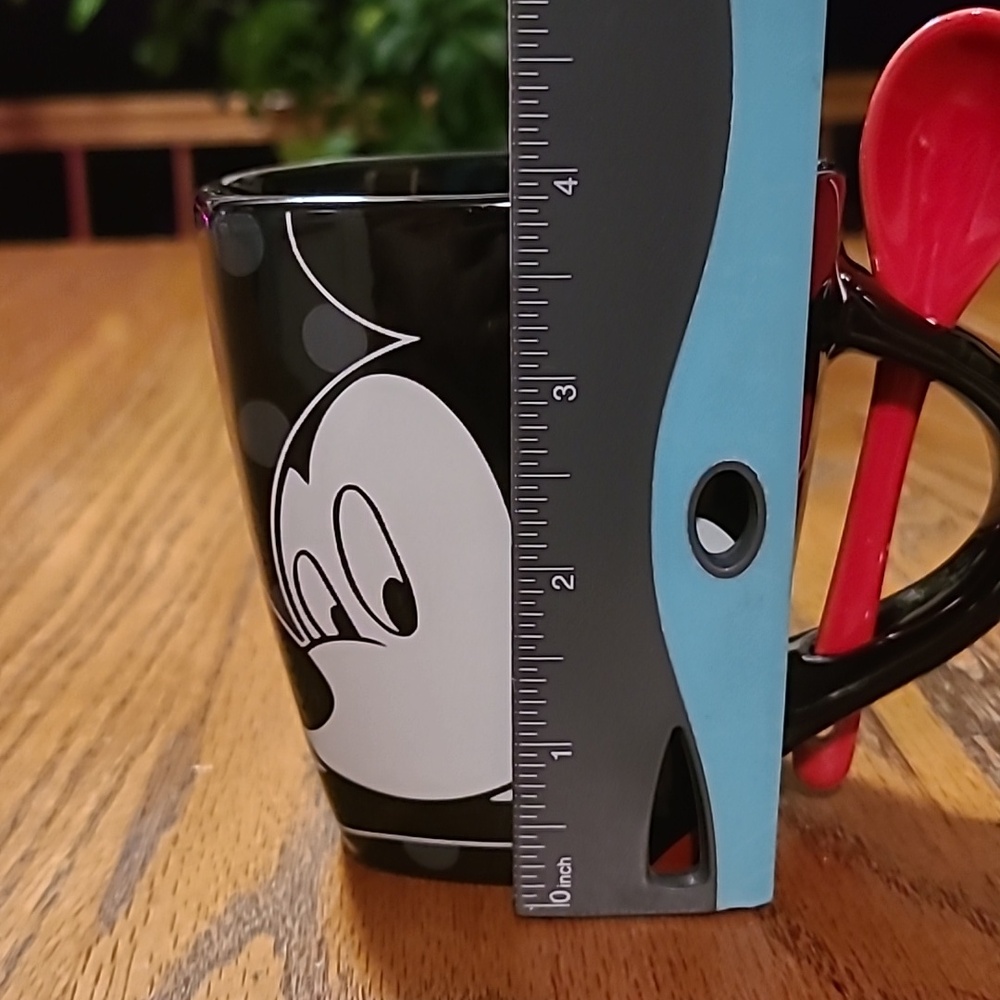Disney Black & Red Mickey Mouse Ceramic Mug with Spoon - Picture 8 of 8